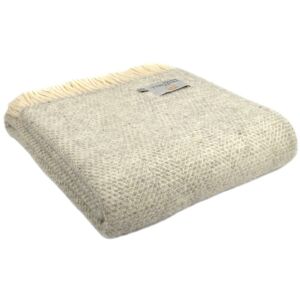 Tweedmill Textiles - Tweedmill Lifestyle Beehive Throw/ Blanket - Grey - 150x183cm - 100% New Pure Wool - Made in uk - Grey