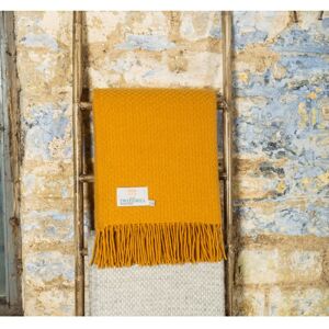 Tweedmill Textiles - Throw Blanket -100% Pure New Wool - British Made - English Mustard Yellow - Yellow