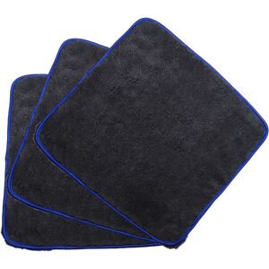 vhbw 3x Care Towel for Car, Motorcycle - Microfibre Cloths 40 x 40 cm, Washable, Reusable, Black/Blue