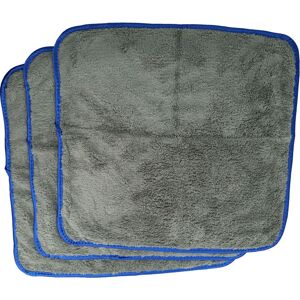 3x Care Towel for Car, Motorcycle - Microfibre Cloths 40 x 40 cm, Washable, Reusable, Blue, Dark Grey - Vhbw