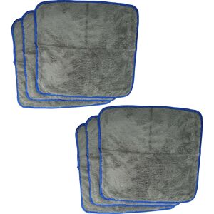 Vhbw - 6x Care Towel for Car, Motorcycle - Microfibre Cloths 40 x 40 cm, Washable, Reusable, Blue, Dark Grey