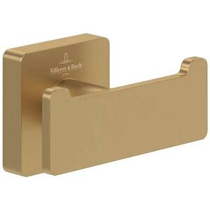 Villeroy & Boch Elements Striking Double Towel/Robe Hook Brushed Gold TVA15201200076