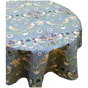 William Morris - Strawberry Thief Blue 132 x 228cm Fabric Tablecloth