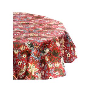 Strawberry Thief Red 132 x 132cm Fabric Tablecloth - William Morris