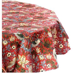 William Morris - Strawberry Thief Red 132cm Circular Acrylic/Pvc Tablecloth