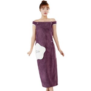 PESCE Women's Spa Wrap Robe Set Soft Cozy Absorbent Microfiber Bath Towe Purple 2XL