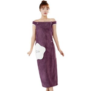 PESCE Women's Spa Wrap Robe Set Soft Cozy Absorbent Microfiber Bath Towe Purple 3XL
