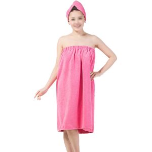 PESCE Women's Spa Wrap Robe Set Soft Cozy Absorbent Microfiber Bath Towel with Drying Hair Hat Turban Cap rose red