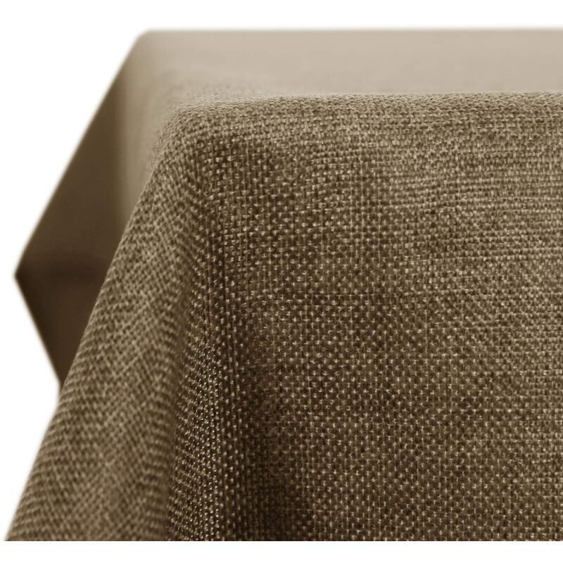 Deconovo - Home Decor Rectangle Water Resistant Tablecloth Wipeable Table Cover for Dining Table 51x87in Khaki - Light Brown
