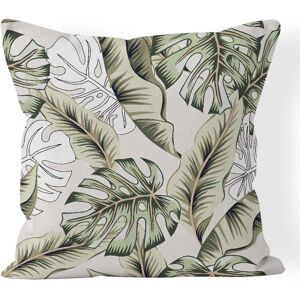 Alwaysh - Tropical Leaves Pillow Cases 18x18 inch Summer Decorative Green Palm Leaf Cushion Covers Set of 4