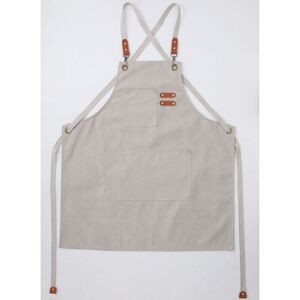 Linghhang - Beige)Men's Kitchen Apron Canvas Aprons with 3 Pockets Waterproof and Adjustable Apron for Barbecue, Restaurant, Garden, Carpenter, 78 x