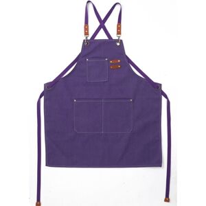 Linghhang - Purple)Men's Kitchen Apron Canvas Aprons with 3 Pockets Waterproof and Adjustable Apron for Barbecue, Restaurant, Garden, Carpenter, 78 x