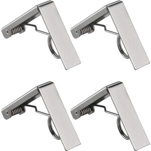 ZVD - Set of 4 Stainless Steel Spring Loaded Table Cloth Clips for Home Dining and Party