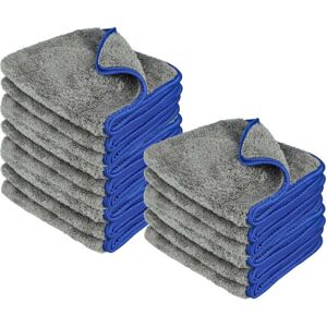 Vhbw - 15x Care Towel for Car, Motorcycle - Microfibre Cloths 40 x 40 cm, Washable, Reusable, Blue, Dark Grey