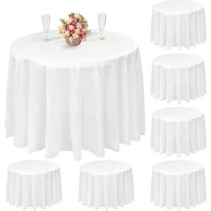 TONCHEAN 10 Pack Round Tablecloths, 84 Inch White Disposable Tablecloths, peva Waterproof Plastic Round Table Cloths for Wedding, Parties, Holiday Dinners, TONCHEAN 10 Pack Round Tablecloths, 84 Inch White Disposable Tablecloths, peva Waterproof Plastic Round Table Cloths for Wedding, Parties, Holiday Dinners,
