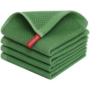 Tlily - 100% Cotton Waffle-Weave Kitchen Dish Cloths, Ultra Soft Absorbent Quick Drying Towels Green Tlily - 100% Cotton Waffle-Weave Kitchen Dish Cloths, Ultra Soft Absorbent Quick Drying Towels Green