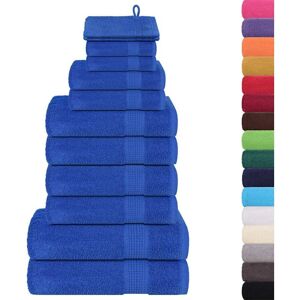 12 Piece Towel Set Blue 360 gsm 100% Cotton vidaXL 12 Piece Towel Set Blue 360 gsm 100% Cotton vidaXL