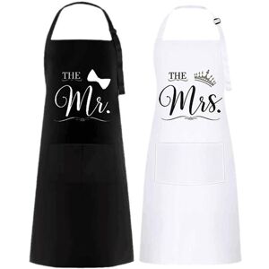 TORMATOR 2-Piece Mr & Mrs Apron Set, Waterproof Kitchen Apron, Adjustable Apron with 2 Pockets, Couple Apron Gift for Anniversary, Wedding, Valentine's Day, TORMATOR 2-Piece Mr & Mrs Apron Set, Waterproof Kitchen Apron, Adjustable Apron with 2 Pockets, Couple Apron Gift for Anniversary, Wedding, Valentine's Day,
