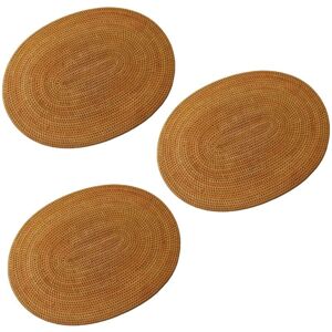 Tlily - 3X Rattan Woven Placemats Oval Round Table Mats Heat Resistant Non-Slip Placemat 30X40cm Tlily - 3X Rattan Woven Placemats Oval Round Table Mats Heat Resistant Non-Slip Placemat 30X40cm