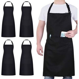 TEHTUY 4-Pack Chef Aprons, Black Apron with 2 Pockets, Waterproof Adjustable Apron for Men and Women, Professional Kitchen Apron for Cooking, Gardening, TEHTUY 4-Pack Chef Aprons, Black Apron with 2 Pockets, Waterproof Adjustable Apron for Men and Women, Professional Kitchen Apron for Cooking, Gardening,
