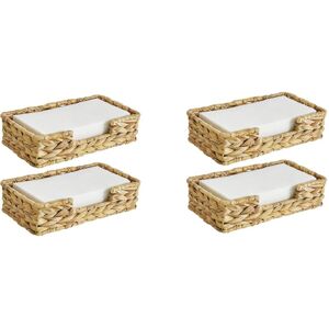 Tlily - 4PCS Bathroom Disposable Guest Towel Holder Long Seagrass Woven Rattan Wicker Table Hand Guest Towel Basket Tray,L Tlily - 4PCS Bathroom Disposable Guest Towel Holder Long Seagrass Woven Rattan Wicker Table Hand Guest Towel Basket Tray,L