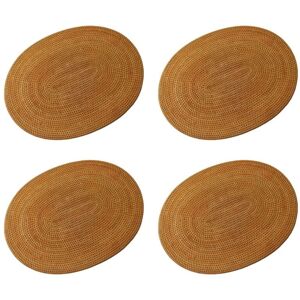 Tlily - 4X Rattan Woven Placemats Round Oval Table Mats Non-Slip Heat Resistant Placemat Multipurpose Natural 30X40cm Tlily - 4X Rattan Woven Placemats Round Oval Table Mats Non-Slip Heat Resistant Placemat Multipurpose Natural 30X40cm