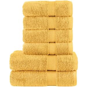 vidaXL Premium Gold Towel Set - Absorbent 600 gsm 6 Piece vidaXL Premium Gold Towel Set - Absorbent 600 gsm 6 Piece