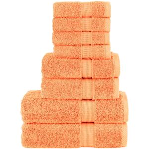 vidaXL SOLUND Orange 8-Piece Towel Set - Bath & Shower vidaXL SOLUND Orange 8-Piece Towel Set - Bath & Shower