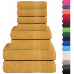 8 Piece Towel Set Gold 360 gsm 100% Cotton Vidaxl 8 Piece Towel Set Gold 360 gsm 100% Cotton Vidaxl