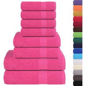 vidaXL Towel Set 8 Piece Pink 360 gsm - Towel Set vidaXL Towel Set 8 Piece Pink 360 gsm - Towel Set