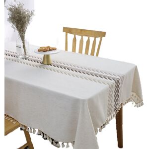Alwaysh - Waterproof Tablecloth Rectangular Table Cloth Cotton Linen 140x180 cm Tassel Tablecloth Elegant Tablecloth Rectangle for Kitchen Table Alwaysh - Waterproof Tablecloth Rectangular Table Cloth Cotton Linen 140x180 cm Tassel Tablecloth Elegant Tablecloth Rectangle for Kitchen Table