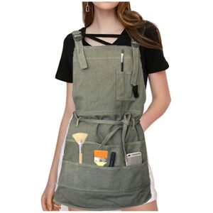 CYSLMUK Apron Professional Canvas Apron with Pockets for Women Men Adults, Army Green, Adjustable CYSLMUK Apron Professional Canvas Apron with Pockets for Women Men Adults, Army Green, Adjustable