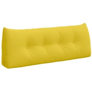 Back Pillow Light Yellow 120 x 24 x 50 cm Fabric vidaXL Back Pillow Light Yellow 120 x 24 x 50 cm Fabric vidaXL