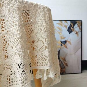 TORMATOR Beige Crochet Square Placemats, Vintage Cotton Lace Tablecloth, Bohemian Style Tablecloths for Parties, Banquets, Dining Rooms, and Wedding TORMATOR Beige Crochet Square Placemats, Vintage Cotton Lace Tablecloth, Bohemian Style Tablecloths for Parties, Banquets, Dining Rooms, and Wedding