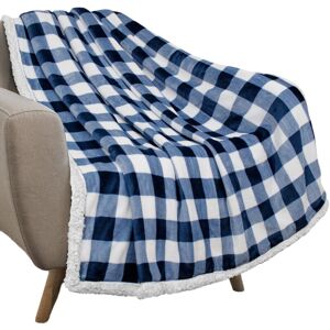 BASETBL Buffalo Sherpa Check Throw Navy and White Check Flannel Fleece Blanket for Sofa Bed Soft and Warm Microfiber Blanket 50 x 60 cm BASETBL Buffalo Sherpa Check Throw Navy and White Check Flannel Fleece Blanket for Sofa Bed Soft and Warm Microfiber Blanket 50 x 60 cm