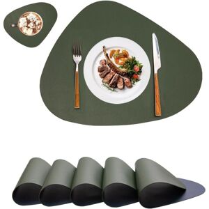 CCYKXA Green Blue) 6-Piece Round Washable Placemat Set, Leather Placemats, Double-Sided Waterproof Non-Slip Placemats, Heat Resistant Placemats, Washable CCYKXA Green Blue) 6-Piece Round Washable Placemat Set, Leather Placemats, Double-Sided Waterproof Non-Slip Placemats, Heat Resistant Placemats, Washable