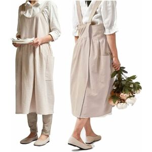 Rose - Cotton Linen Apron Adjustable Bib Apron Kitchen Waist Aprons Apricot Rose - Cotton Linen Apron Adjustable Bib Apron Kitchen Waist Aprons Apricot