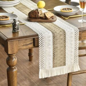 Csparkv - 1 pcs Table Runner - Bohemian Country House Style - Linen and Cotton - Washable - Party Wedding Birthday Table Decoration - 30 x 180 cm Csparkv - 1 pcs Table Runner - Bohemian Country House Style - Linen and Cotton - Washable - Party Wedding Birthday Table Decoration - 30 x 180 cm