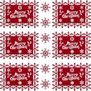 Csparkv - 12 Pack Christmas Placemats Felt Snowflake Pattern Table Coasters for Christmas Winter Holiday Party Table Decoration Red Csparkv - 12 Pack Christmas Placemats Felt Snowflake Pattern Table Coasters for Christmas Winter Holiday Party Table Decoration Red