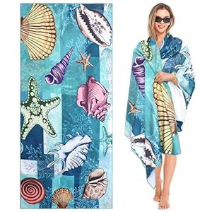 Csparkv - 160x80cm Large Beach Towel Beach Sheet, Microfiber Towel, Sandproof Beach Towel Quick Drying for Beach/Pool/Beach Chairs (Shell) Csparkv - 160x80cm Large Beach Towel Beach Sheet, Microfiber Towel, Sandproof Beach Towel Quick Drying for Beach/Pool/Beach Chairs (Shell)