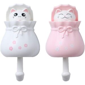 Csparkv - 2 Pack Lucky Cat Wall Hooks Self Adhesive Decorative Hanger for Hanging Coats Bags Purses Towels Keys for Kids Adults Csparkv - 2 Pack Lucky Cat Wall Hooks Self Adhesive Decorative Hanger for Hanging Coats Bags Purses Towels Keys for Kids Adults