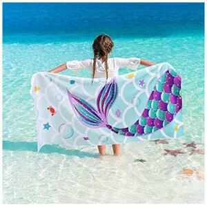 Csparkv - Mermaid Beach Towel - 75 x 150cm Mermaid Tail Polyester Camping Towels for Girls Kids Quick Dry Ultra Absorbent Super Soft Beach Blanket Csparkv - Mermaid Beach Towel - 75 x 150cm Mermaid Tail Polyester Camping Towels for Girls Kids Quick Dry Ultra Absorbent Super Soft Beach Blanket