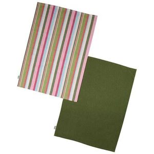 Dexam - Recycled Cotton Striped Set of 2 Tea Towels Green Dexam - Recycled Cotton Striped Set of 2 Tea Towels Green