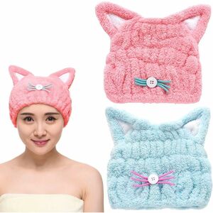 Héloise - Dry Hair Cap - Hair Towel, Cute Turban Dry Hair Cap Microfiber Bath Towels Super Absorbent Quick Dry Hair Towel,2pcs Héloise - Dry Hair Cap - Hair Towel, Cute Turban Dry Hair Cap Microfiber Bath Towels Super Absorbent Quick Dry Hair Towel,2pcs