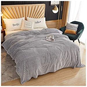 Memkey - Extra Checked Blanket, Checked Fleece Blanket (Gray and White, 120 x 200 cm) Memkey - Extra Checked Blanket, Checked Fleece Blanket (Gray and White, 120 x 200 cm)