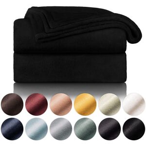 Tinor - Fleece Blanket 150 x 200 - Black Throw, Sofa Throw, Cocooning Throw - Thick, Fluffy, Soft and Warm Fleece Blanket - High Quality Tinor - Fleece Blanket 150 x 200 - Black Throw, Sofa Throw, Cocooning Throw - Thick, Fluffy, Soft and Warm Fleece Blanket - High Quality
