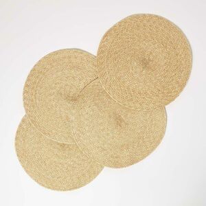 Homescapes Gold Handwoven Round Placemats - Set of 4 Homescapes Gold Handwoven Round Placemats - Set of 4