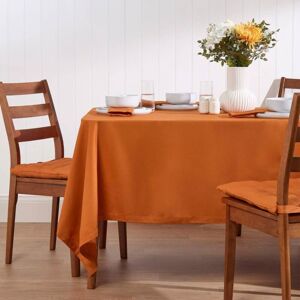 Homescapes - Burnt Orange Cotton Square Tablecloth 140 x 140 cm Homescapes - Burnt Orange Cotton Square Tablecloth 140 x 140 cm