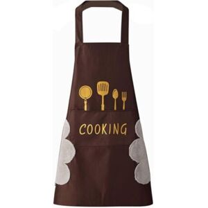 MCBOSON Kitchen Apron (Brown) for Women with Pockets for Wiping Hands, Large Pocket, Hand-Wiping, Waterproof for Kitchen and Baking MCBOSON Kitchen Apron (Brown) for Women with Pockets for Wiping Hands, Large Pocket, Hand-Wiping, Waterproof for Kitchen and Baking