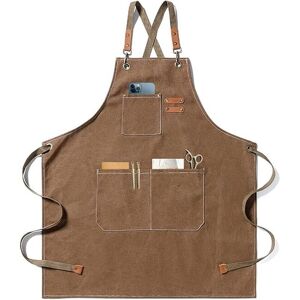 ANPVIZ Kitchen Apron, Cotton Canvas Gardening Apron with Large Pockets for Men and Women, Cooking Bib, Durable Adjustable Gardening Apron – Coffee ANPVIZ Kitchen Apron, Cotton Canvas Gardening Apron with Large Pockets for Men and Women, Cooking Bib, Durable Adjustable Gardening Apron – Coffee